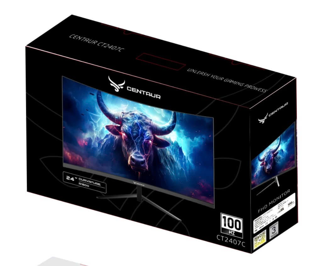 Màn hình cong Centaur 2407C 24inch cong 100HZ Đen
